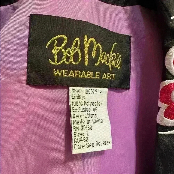 Bob Mackie 100% Silk Jacket Wearable Art Women’s Embroidery Blazer Size Large. - Picture 5 of 8